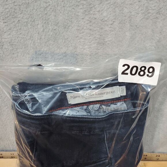 Anthropologie Leggings Womens 27 Blue Denim Straight Leg High Rise Jean - Picture 11 of 11